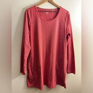 Toad & Co Swifty LC Tunic Dress Pockets pink stripe print L